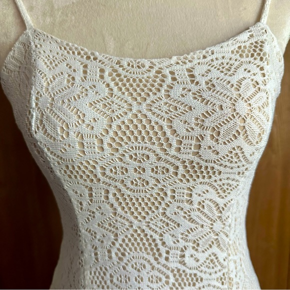 Junior’s Deb Off-White Sundress with Lace, EUC, S - Picture 2 of 4